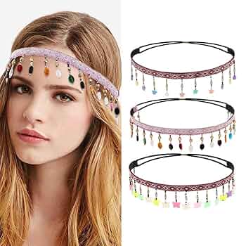 Amazon.com : Woeoe Boho Beaded Headband Star Elastic